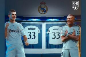 皇马首秀赛季33球追平C罗！姆巴佩社媒转发比肩偶像C罗的图